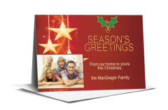 Christmas Card w-Envelope 5.5x7.875 Stars From Home to Home family design